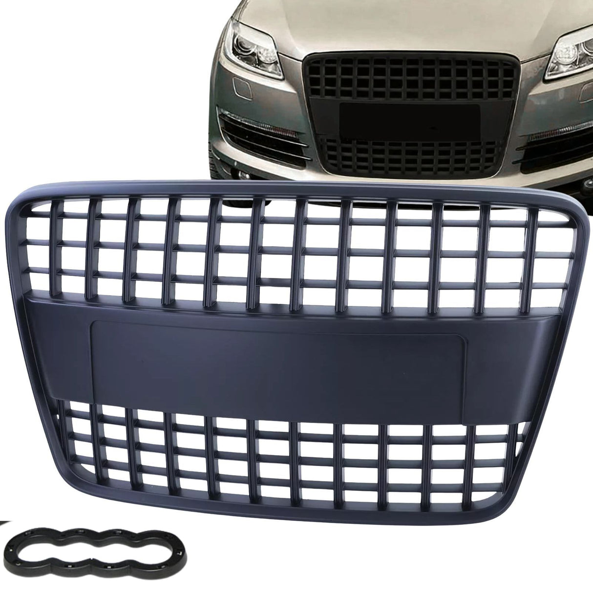 Sportgrill Waben Front Grill für Audi Q7 2005-2009 schwarz Sport Linie Style