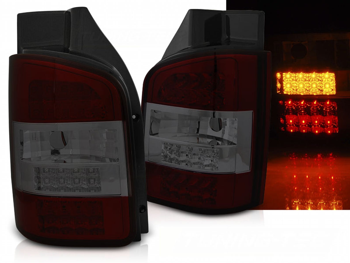 LED Rückleuchten Set VW T5 04-09 Flügeltüren, getönt, mit roten und gelben LEDs