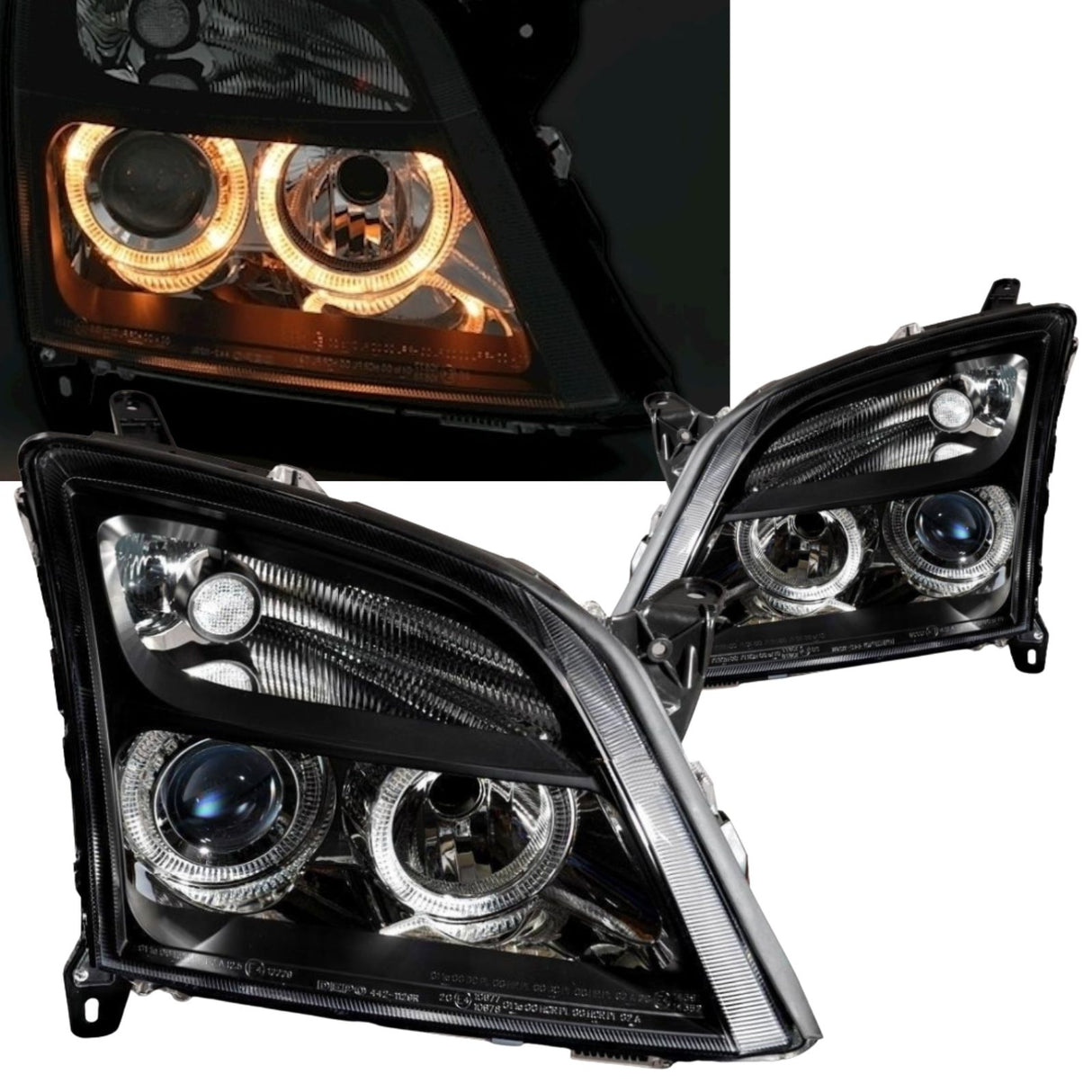 Scheinwerfer für Opel Vectra C 04.2002-08.2005 Angel Eyes schwarz