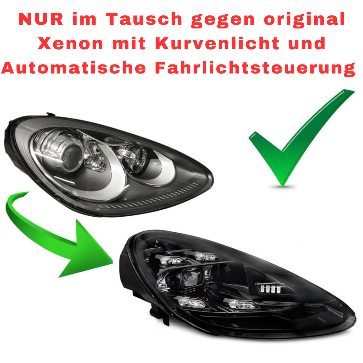 Scheinwerfer mit Kurvenlicht und automatischer Fahrlichtsteuerung für den Tausch für Porsche Xenon
