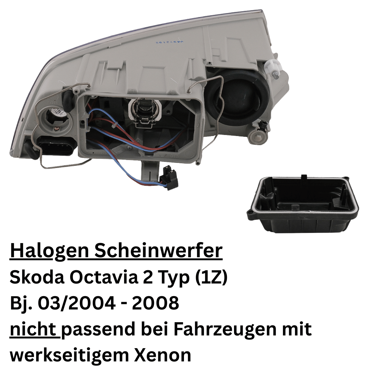 Halogen Projektor Scheinwerfer Set Schwarz für Skoda Octavia 2 1Z 2004–2008