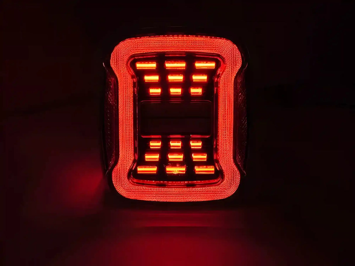 Voll LED Rückleuchten Set Smoke für Jeep Wrangler YJ 1991–1996 & TJ 1996–2006 mit dynamischem Blinker