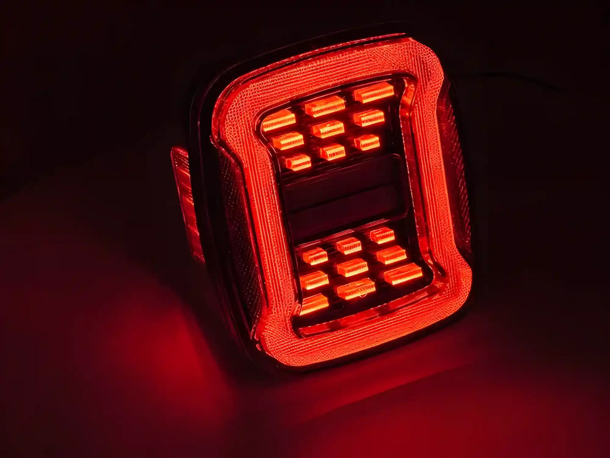 Voll LED Rückleuchten Set Smoke für Jeep Wrangler YJ 1991–1996 & TJ 1996–2006 mit dynamischem Blinker