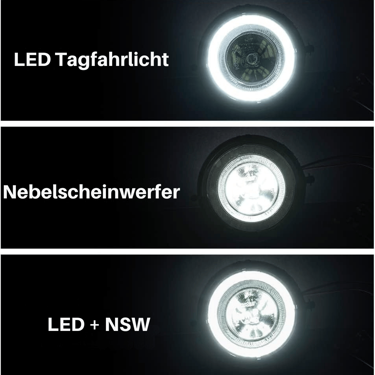 LED Tagfahrlicht & Nebelscheinwerfer für KFZ-Tuning, CR-Tuning Scheinwerfer-Vergleich