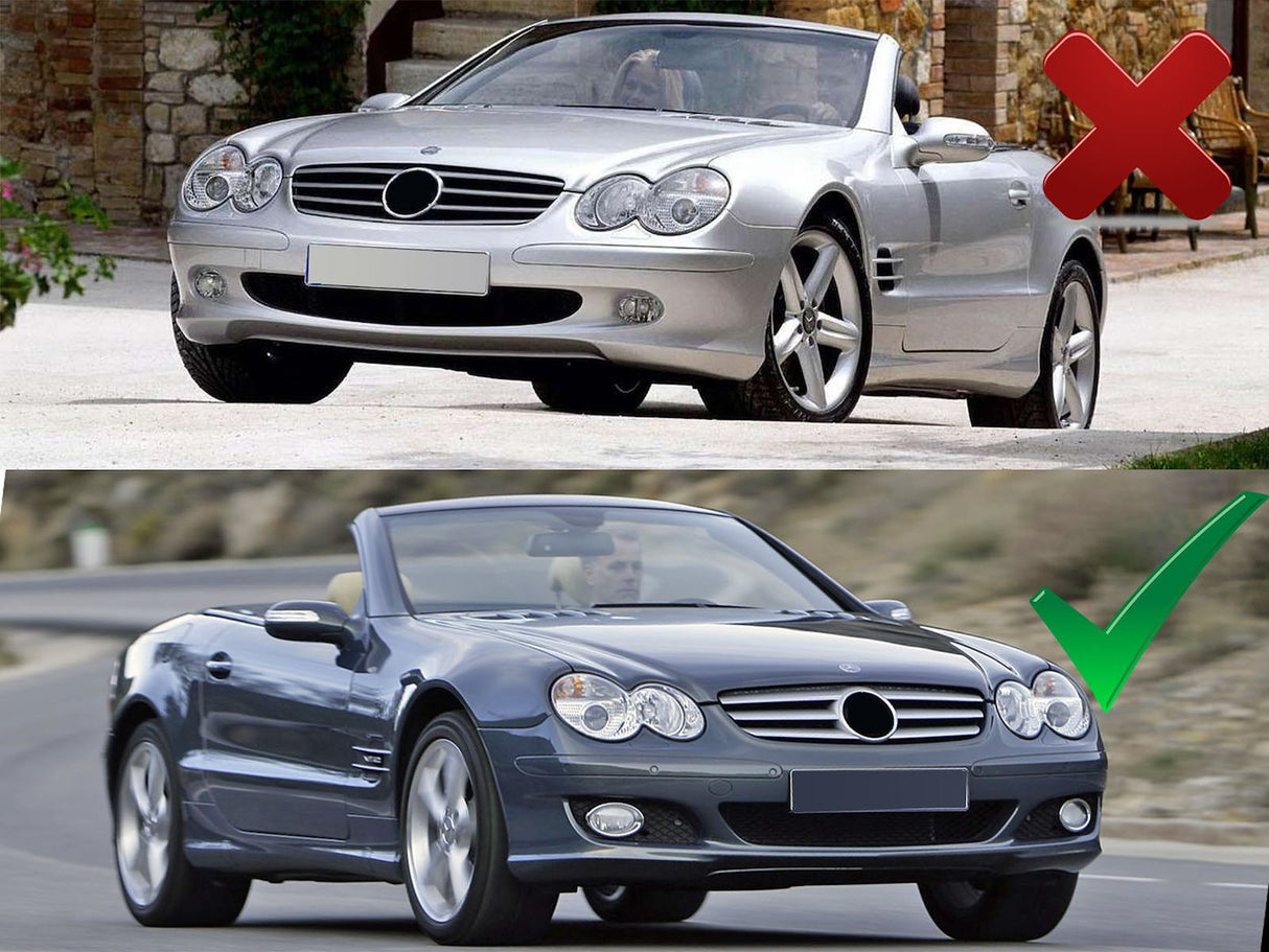 Sport Kühlergrill für Mercedes SL R230 2006-2008 glanzschwarz Chrom Design - CR Tuning