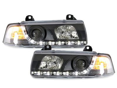 Led Scheinwerfer Set in schwarz für BMW 3er E36 Coupe 12.1990-08.1999