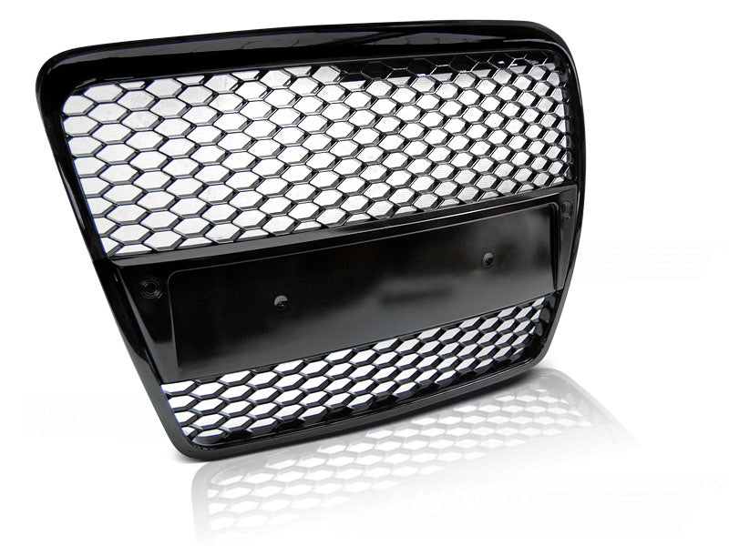 Sportgrill Frontgrill schwarz glanz für Audi A6 C6 04-08 mit PDC
