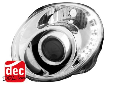 Chrom Scheinwerfer mit LED-Tagfahrlicht für Fahrzeugtuning, DRL Look