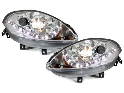 LED Scheinwerfer für Fiat Grande Punto mit Tagfahrlicht-Optik, Tuning Scheinwerfer Paar