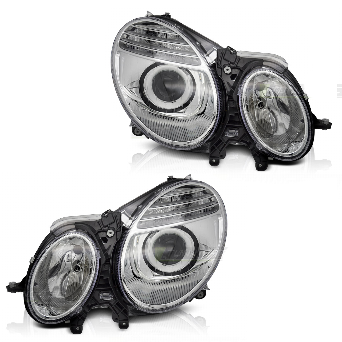 Halogen Chrom Scheinwerfer für Mercedes E-Klasse W211 2006–2009 – Ersatzscheinwerfer & OEM-Passform
