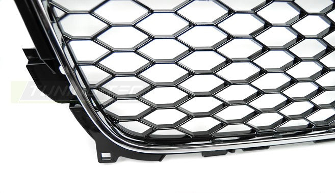 Sportgrill für Audi A4 (B8) 11.2011-2015 schwarz mit Chromrahmen