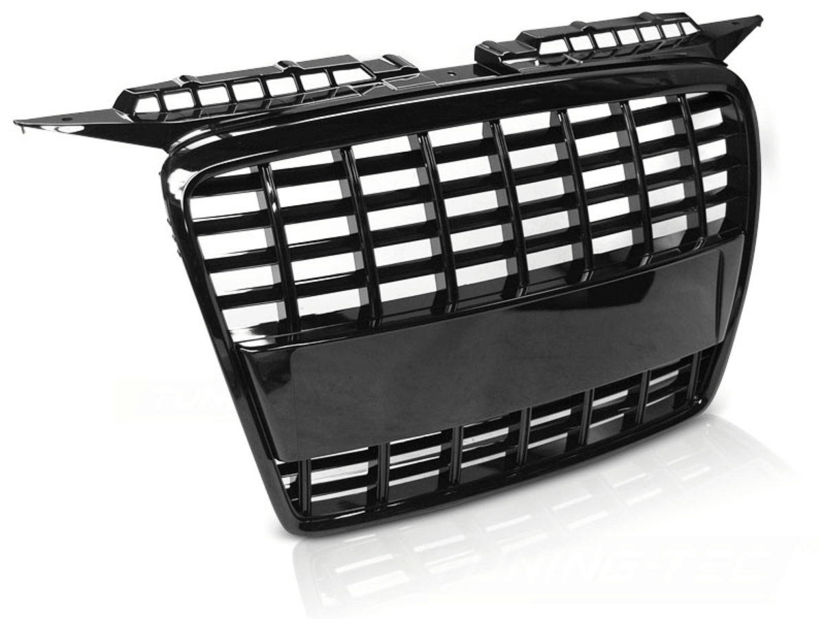 Frontgrill Hochglanz Schwarz Sportgrill für Audi A3 8P 2005–2008 Schrägheck & Sportback – mit Logo-Halter