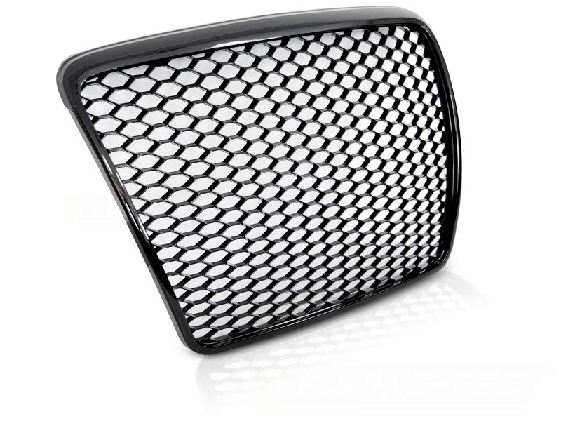 Hochglanz schwarzer Sport Frontgrill Audi A6 C6 2009-2011 mit Kennzeichenhalter