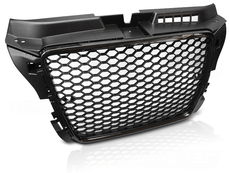 Sport Waben Frontgrill für Audi A3 S3 8P 2008-2012 Rahmen schwarz Glanz