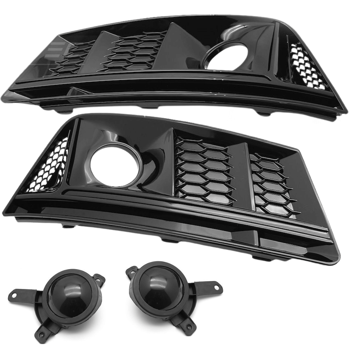 Nebelscheinwerfer Gitter Set für Audi A4 B9 2015-2019 Blende Glanz Schwarz