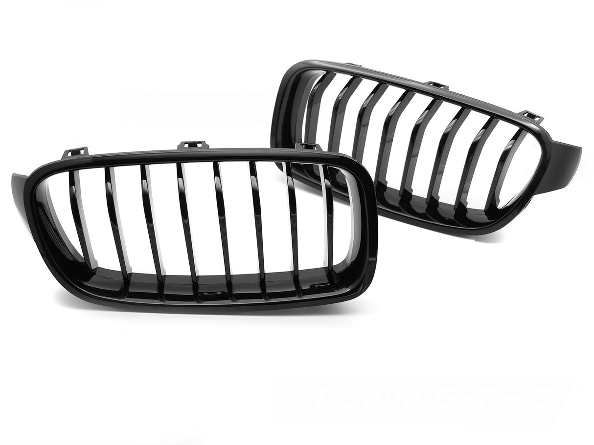 Sport Nieren Grill Set schwarz Glanz für BMW F30 F31 Kühlergrill