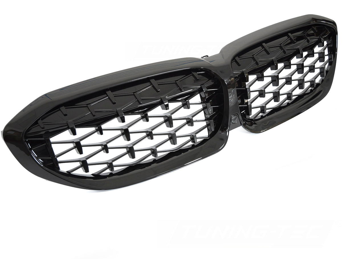 Diamond Kühlergrill schwarz für BMW 3er G20 G21 2019-2022 mit Kamera