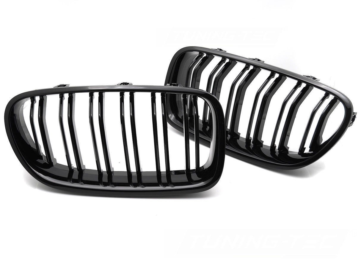 Glanz schwarzes Doppelsteg Kühlergrill Set für BMW F10 F11 2010-2016 Tuning Zubehör