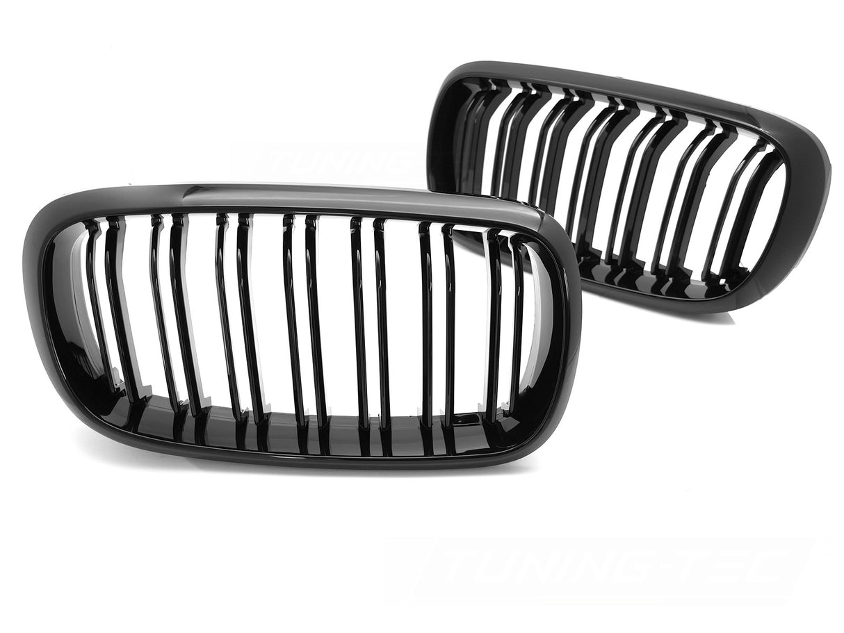 Sport Kühlergrill Set schwarz für BMW X5 F15 X6 F16 Doppelrippen Doppelstreben