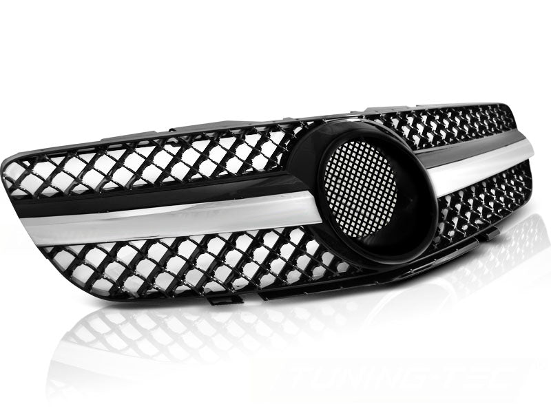 Sport Kühlergrill für Mercedes SL R230 2001-2006 schwarz chrom