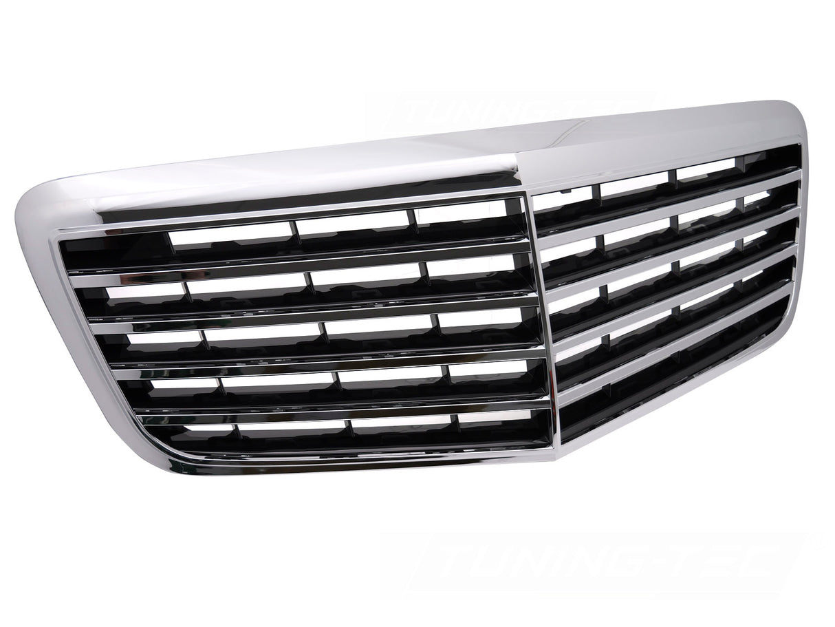 Frontgrill Kühlergrill für Mercedes E-Klasse W211 S211 2006-2009 Chrom Schwarz - CR Tuning