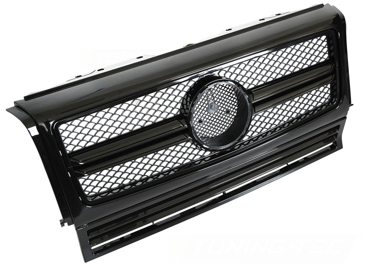 Sportgrill Kühlergrill schwarz Glanz für Mercedes G-Klasse W463 1990-2012 mit Sternaufnahme