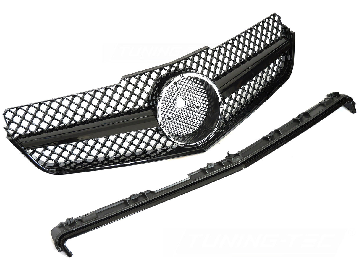 Sportkühlergrill Glanz Schwarz Mercedes E-Klasse C207 A207 2009-2013 Tuning Zubehör