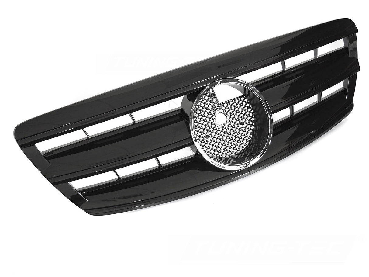 Sport Kühlergrill Glanz Schwarz Mercedes S-Klasse W220 2002-2005 mit Stern-Aufnahme