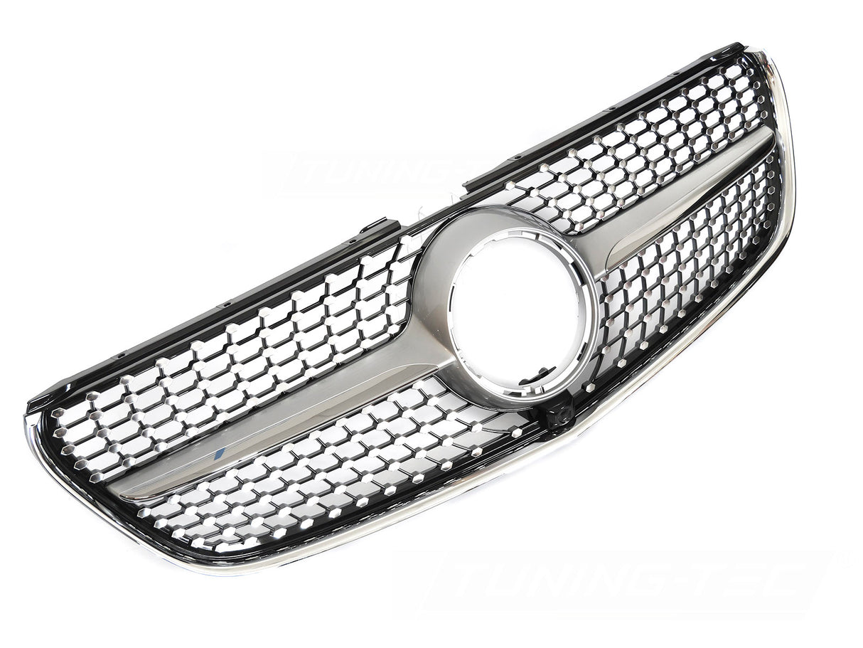 Diamond Kühlergrill Silber Schwarz für Mercedes V-Klasse W447 2014-2019 Tuning Zubehör