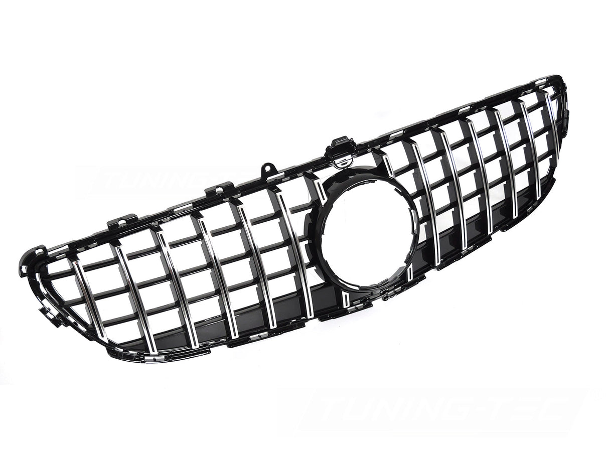 Sportgrill für Mercedes CLS C218 2014-2018 Kühlergrill Schwarz Chrom mit Sternaufnahme