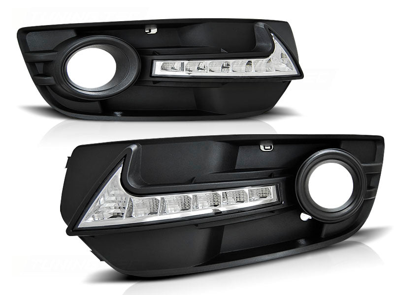 LED Nebelscheinwerfer Blenden Set für Audi Q5 2008-2012 mit Tagfahrlicht Blende