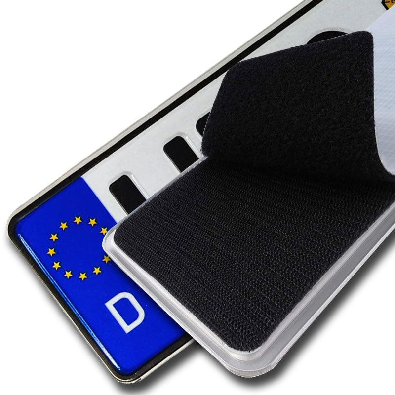 2x Auto und Motorrad Kennzeichenhalter Klett Set rahmenlos