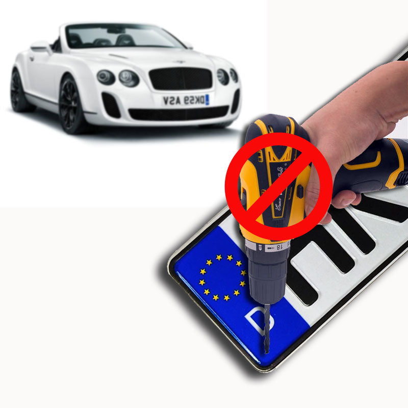 2x Auto und Motorrad Kennzeichenhalter Klett Set rahmenlos