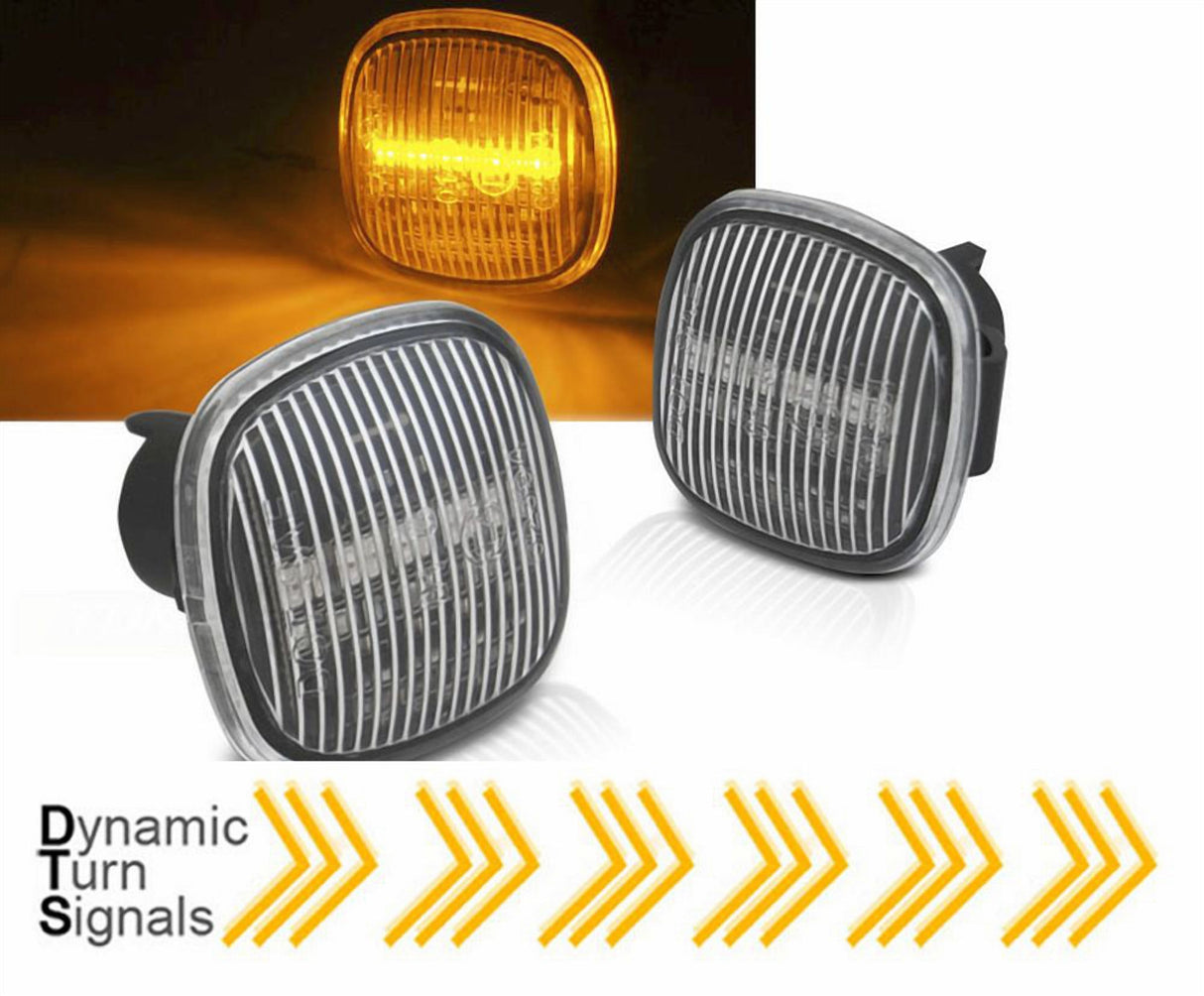 Dynamische LED Seitenblinker Set weiß für Audi A3 8L A4 B5 Skoda Fabia Ocativa