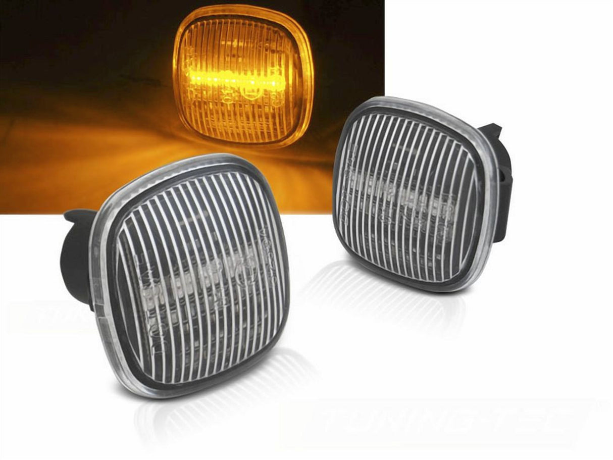Dynamische LED Seitenblinker Set weiß für Audi A3 8L A4 B5 Skoda Fabia Ocativa