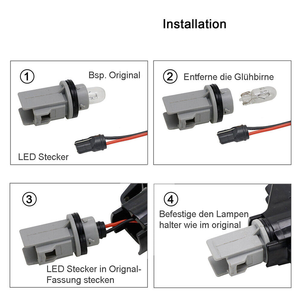 Dynamische LED Seitenblinker Set in schwarz für Fiat Stilo Panda Punto