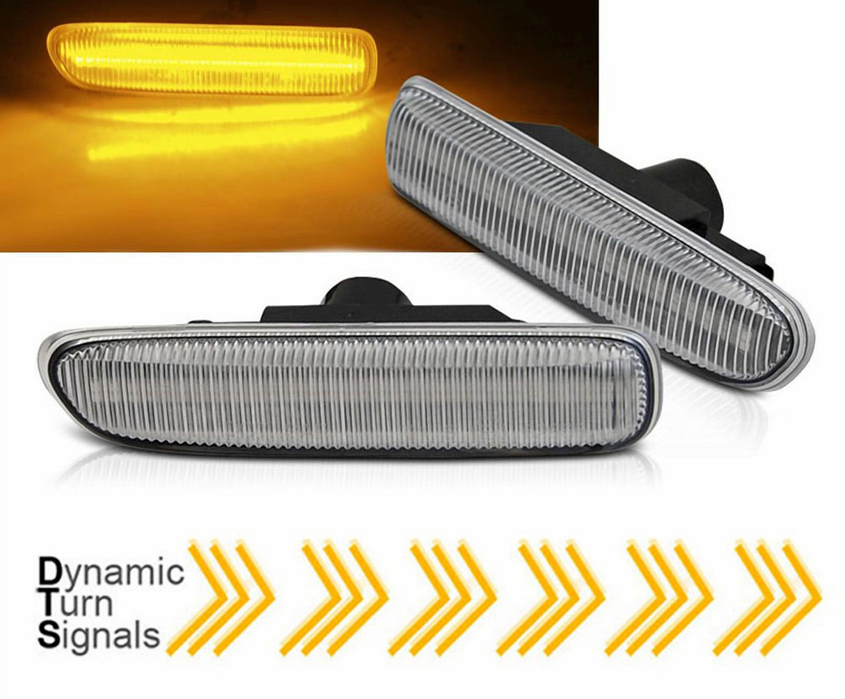 Dynamische LED Seitenblinker Set weiß für BMW E46 1998 - 2004