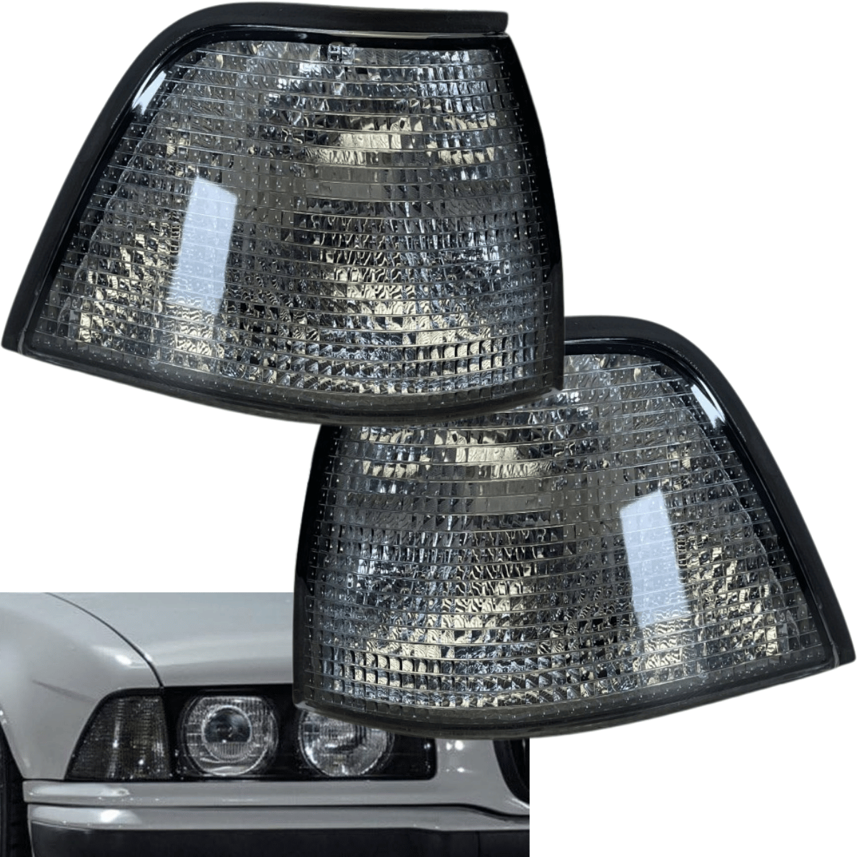 Getönte Blinker für BMW E36, dunkle Klarglas-Blinker vorne, Tuning Zubehör