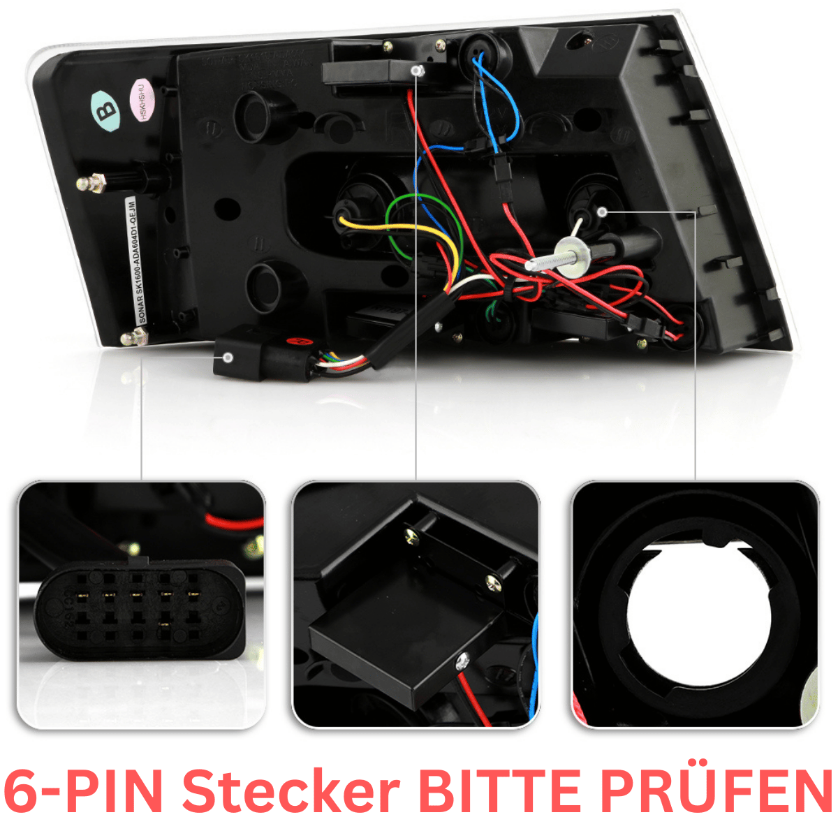 LED Rückleuchten Set in Rot / Weiß für Audi A6 C6 Limousine 04.2004-2008 6-poliger Stecker