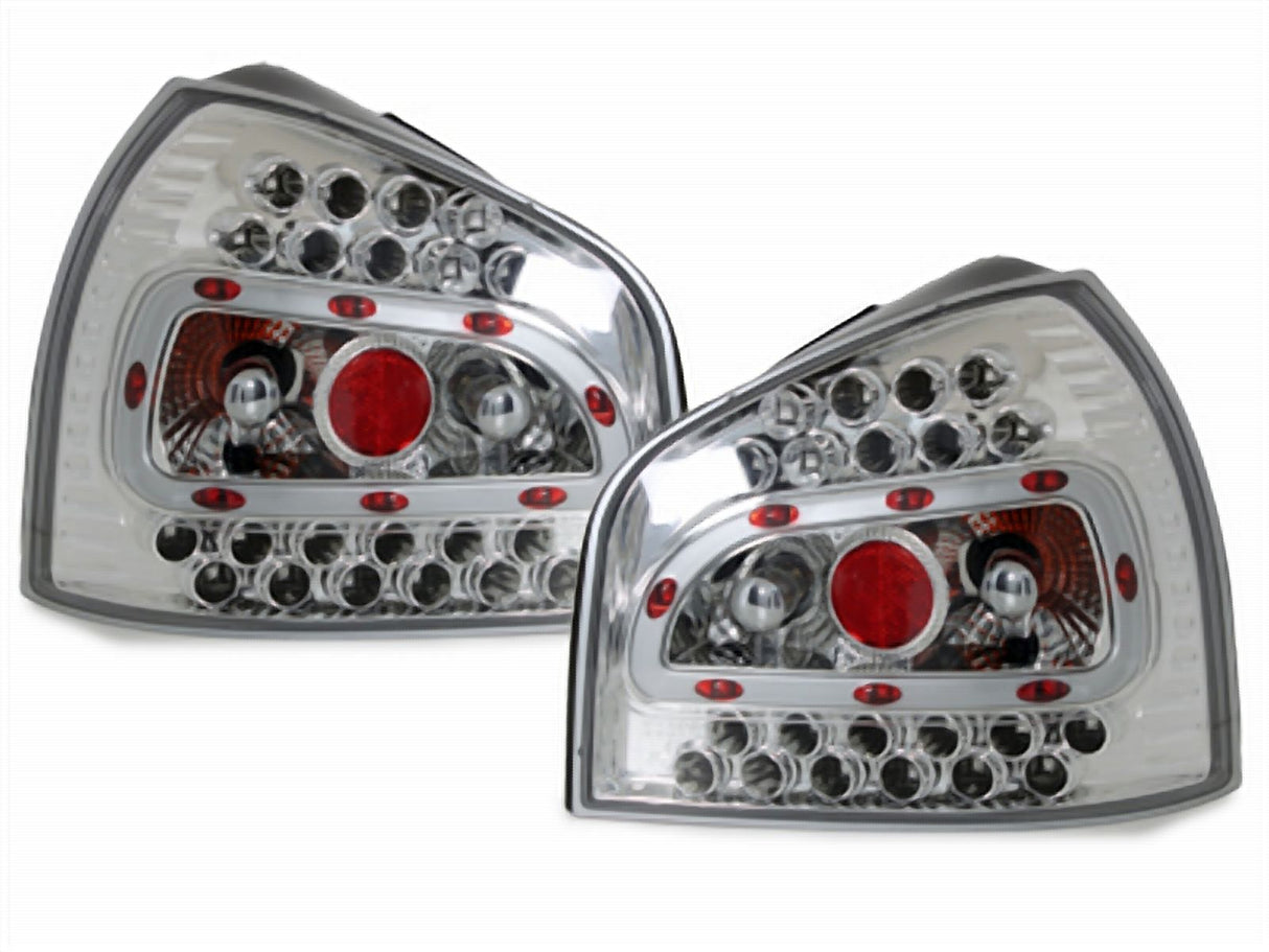 LED Rückleuchten für Audi A3 8L Chrom Rot mit vielen LEDs und Reflektoren