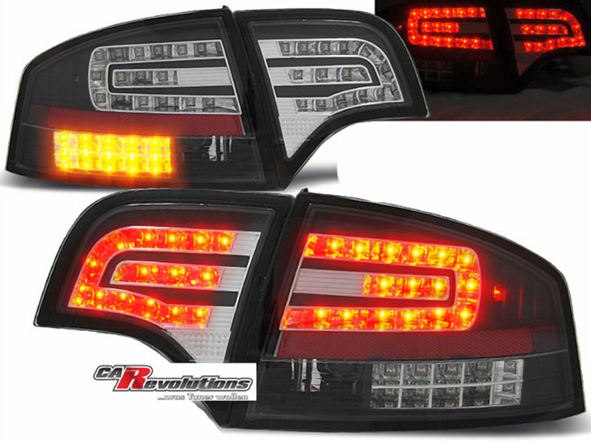 LED Rückleuchten schwarz Audi A4 B7 Limo 11.2004-03.08 mit roten und gelben LEDs