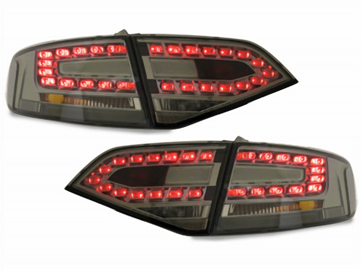 LED Rückleuchten Set smoke für Audi A4 B8 Limo 2008-2011, rote LED-Leuchten, dunkles Design