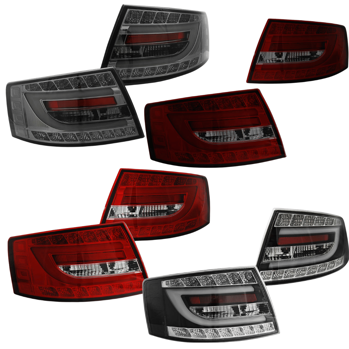 LED Rückleuchten Set Smoke für Audi A6 C6 Limousine 04.2004-2008 mit Light Bar