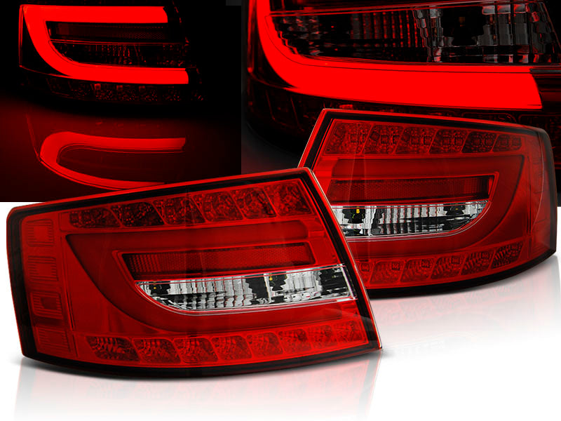 LED Rückleuchten Set in Rot / Weiß für Audi A6 C6 Limousine 04.2004-2008 6-poliger Stecker