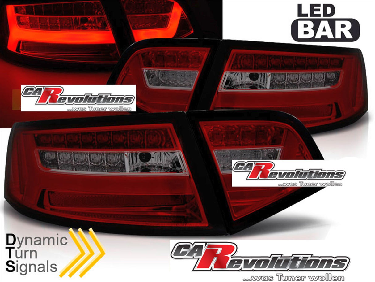 Led Rückleuchten dynamische Blinker S6 Look in rot matt für Audi A6 C6 4F Limo 2008--2011