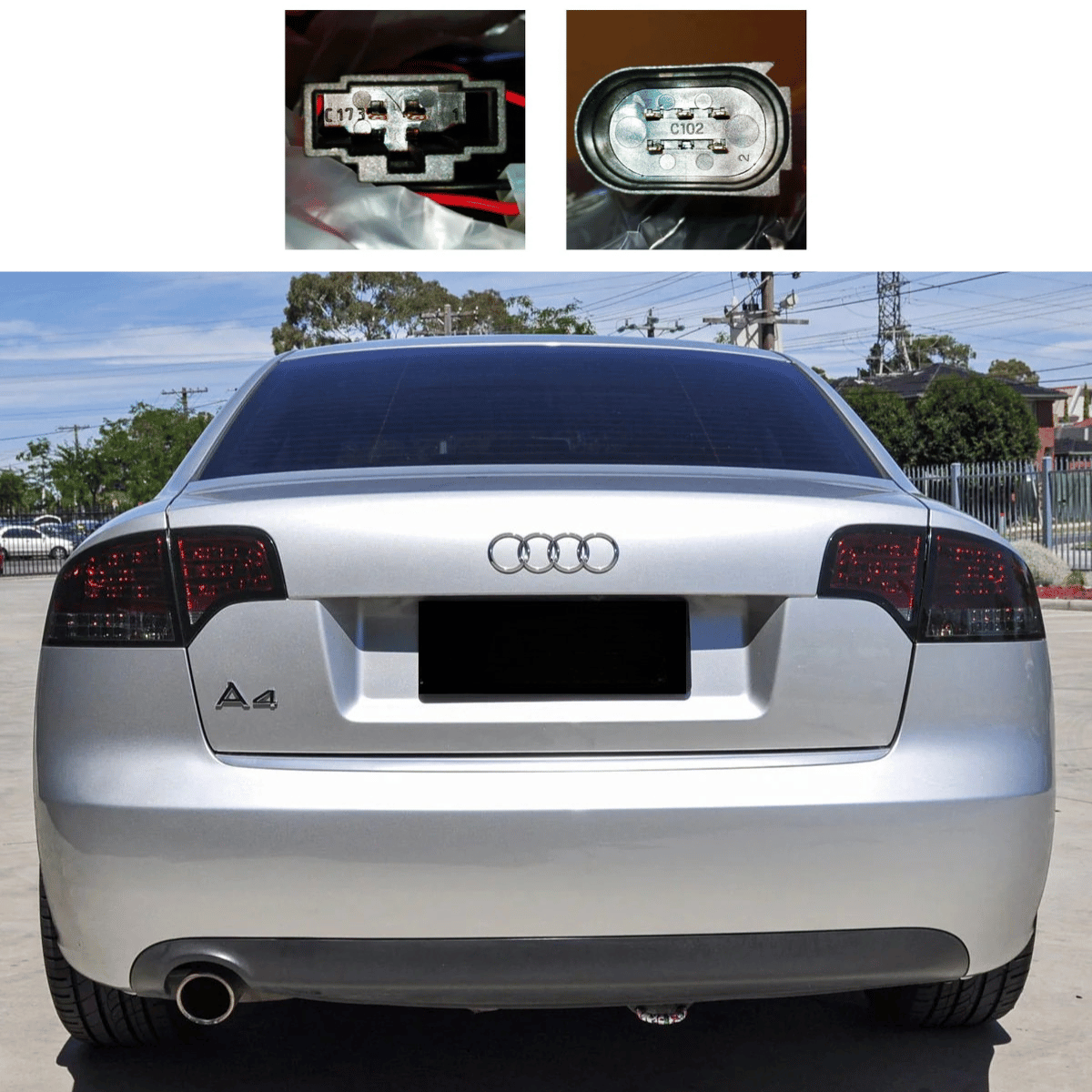 LED Rückleuchten Set für Audi A4 B7 Limousine 11.2004-03.2008 Rot / Smoke