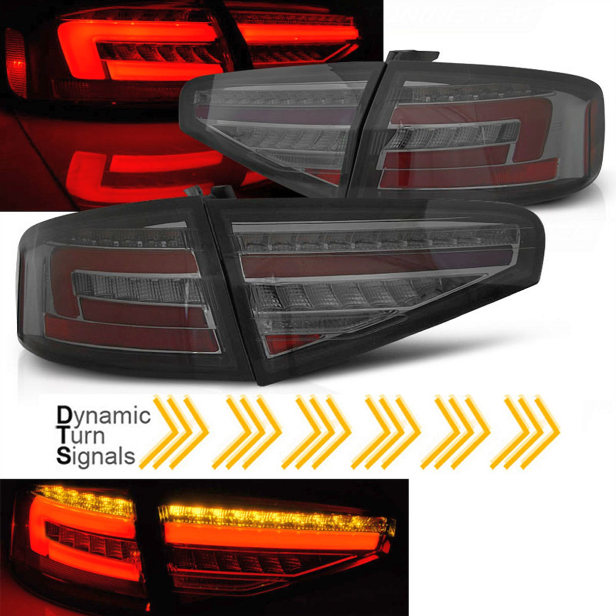 Led dynamischer Blinker Rückleuchten Set für Audi A4 B8 8K Limousine in smoke 2012-2015 - CR Tuning