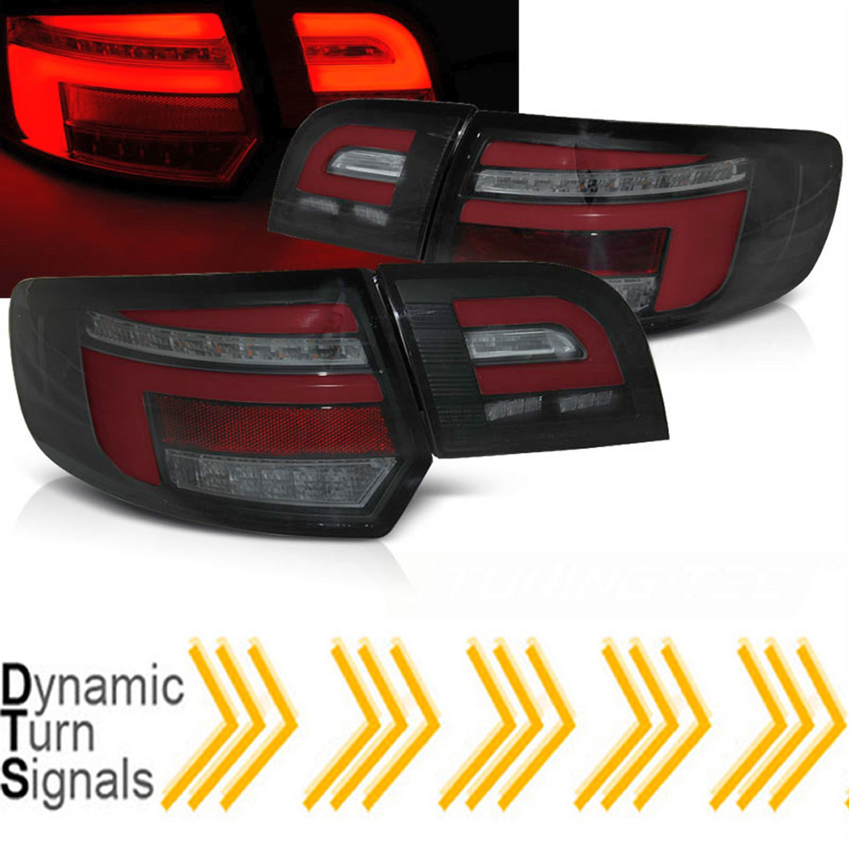 LED dynamische Rückleuchten Red Bar Set für Audi A3 8P Sportback 2003 bis 2008- schwarz
