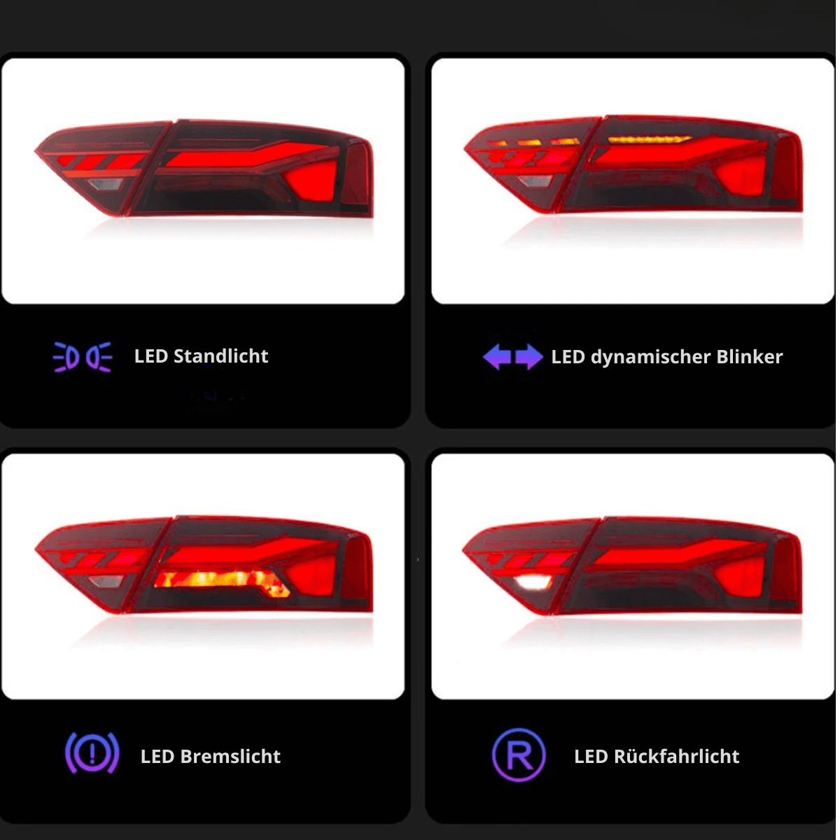 Voll LED Rückleuchten Set für Audi A5 8T 2011-2016 dynamischer Blinker & Welcome Light