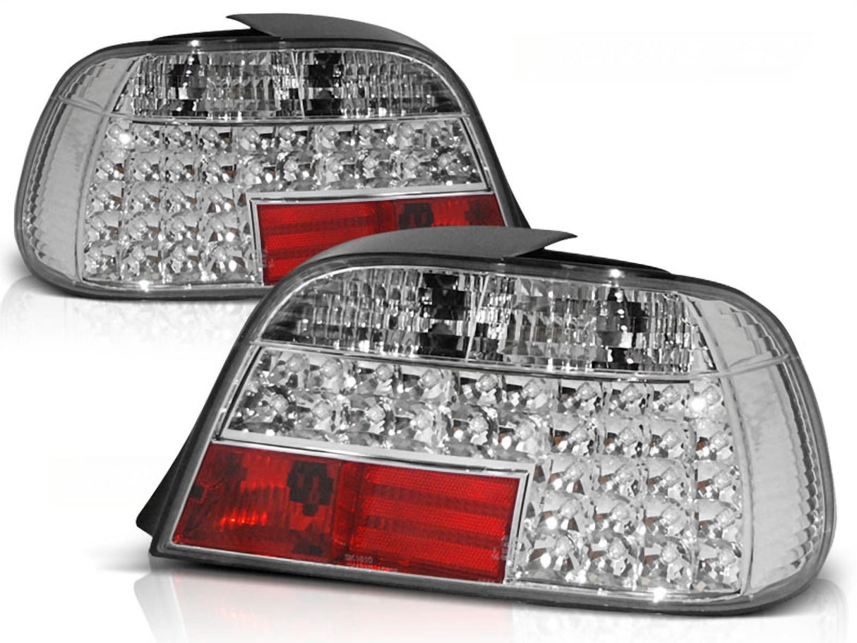 LED Rückleuchten Set chrom für BMW E38 94-01, klare Optik mit vielen LEDs
